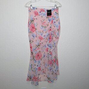 Forever 21* Women's Floral Chiffon High/Low High Rise‎ Waist Maxi Skirt~ Medium